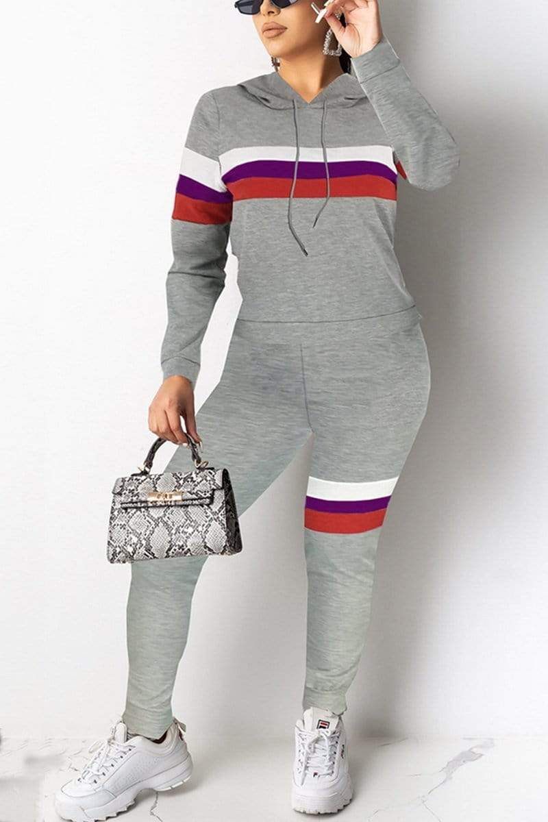 Fashion Sport Hooded Two Piece