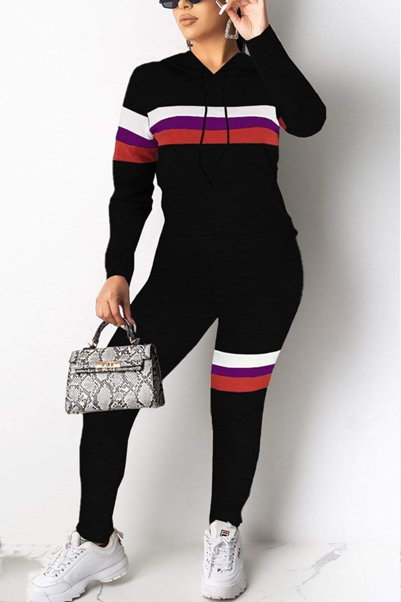 Fashion Sport Hooded Two Piece