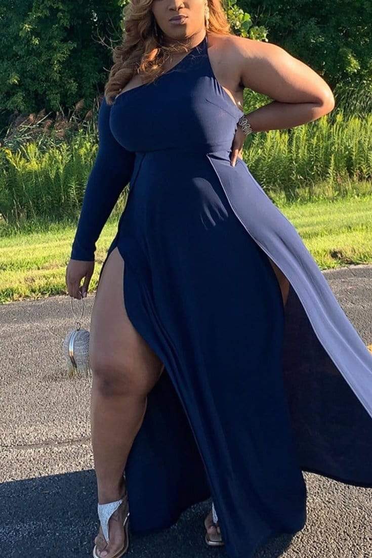 Sexy Off-The-Shoulder Plus Size Irregular Dress
