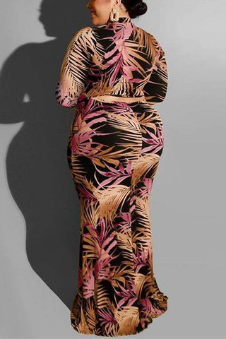 Tight Sexy Leaf Print Dress