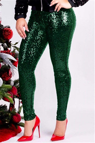 Fashion Slim Sequins With Lining Trousers(�ships within 24 hours)