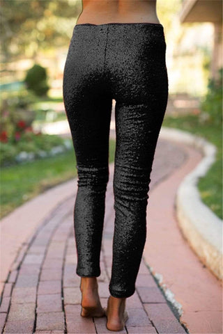 Fashion Slim Sequins With Lining Trousers(�ships within 24 hours)