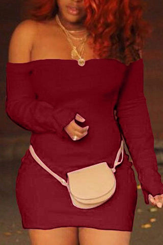 Sexy Word Shoulder Mini Dress