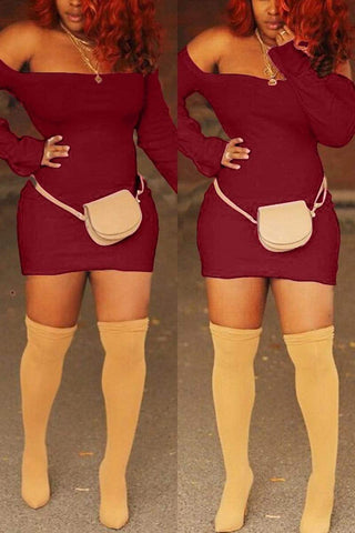 Sexy Word Shoulder Mini Dress