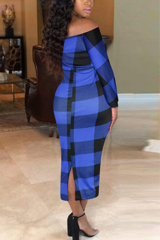 Fashion Plaid Wrap Chest Dress