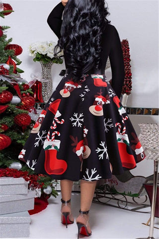 Fashion Vintage Printed Swing Dress