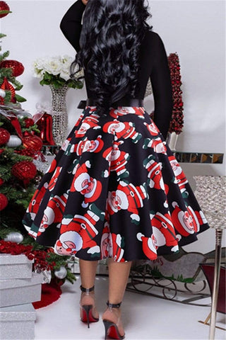 Fashion Vintage Printed Swing Dress