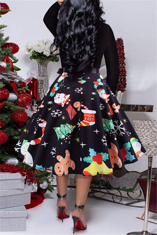 Fashion Vintage Printed Swing Dress