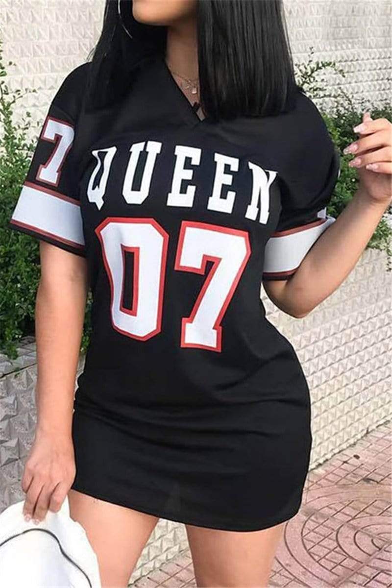 Fashion Hip Hop Letter Print Dress