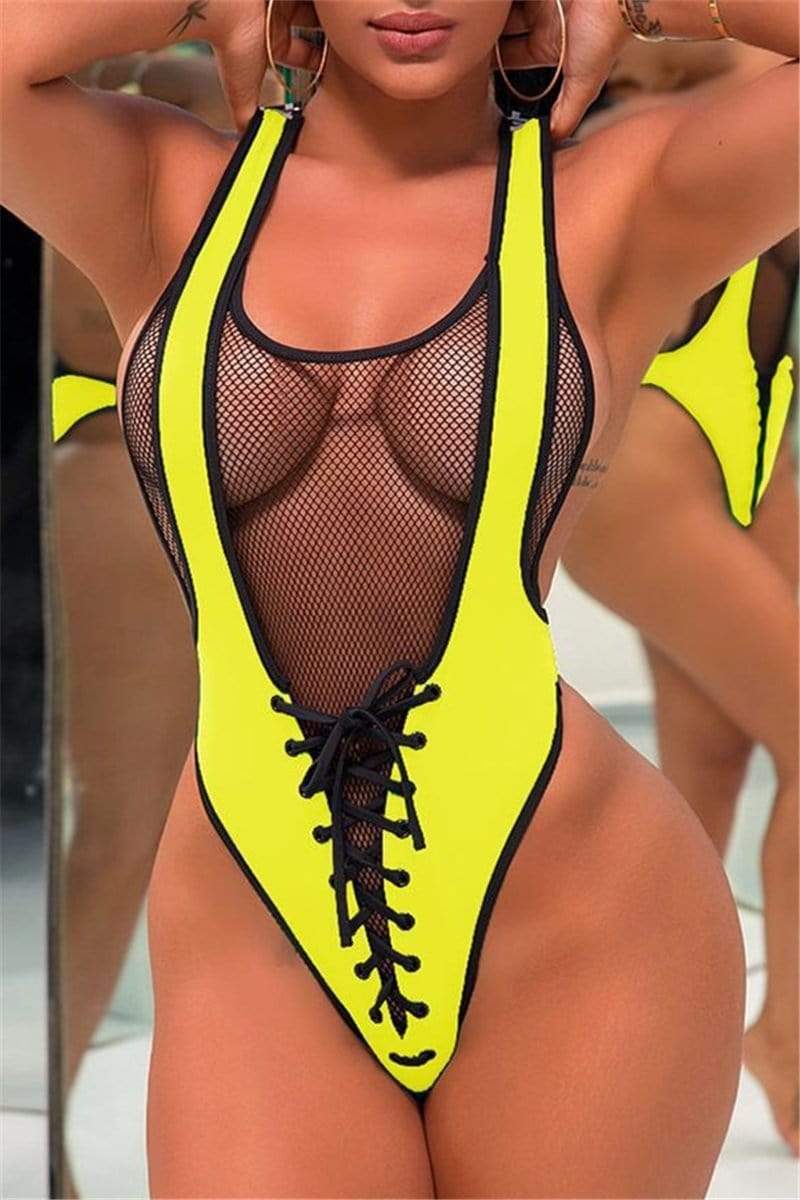 Sexy Mesh One-Piece Swimsuit