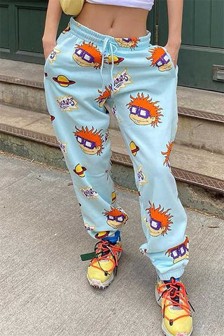 Fashion Cartoon Printed Trousers