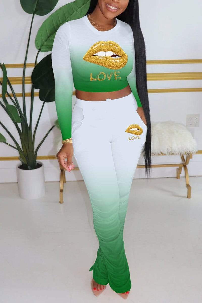 Free-shipping-online-clothing-fashion-gradual-change-lips-printed-set
