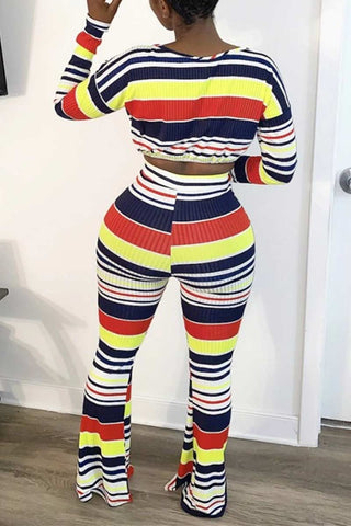 Fashion Casual Striped Two Piece