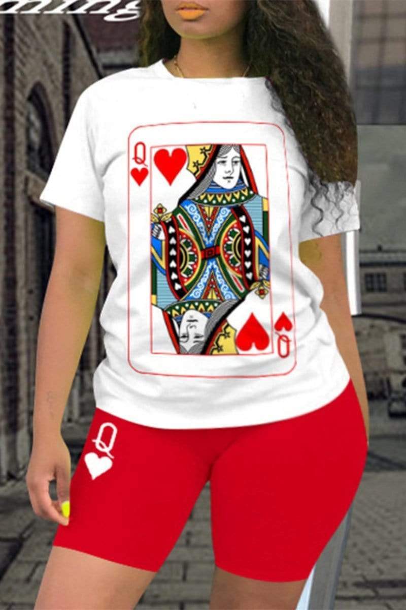Fashion Poker Printing Plus Size Set