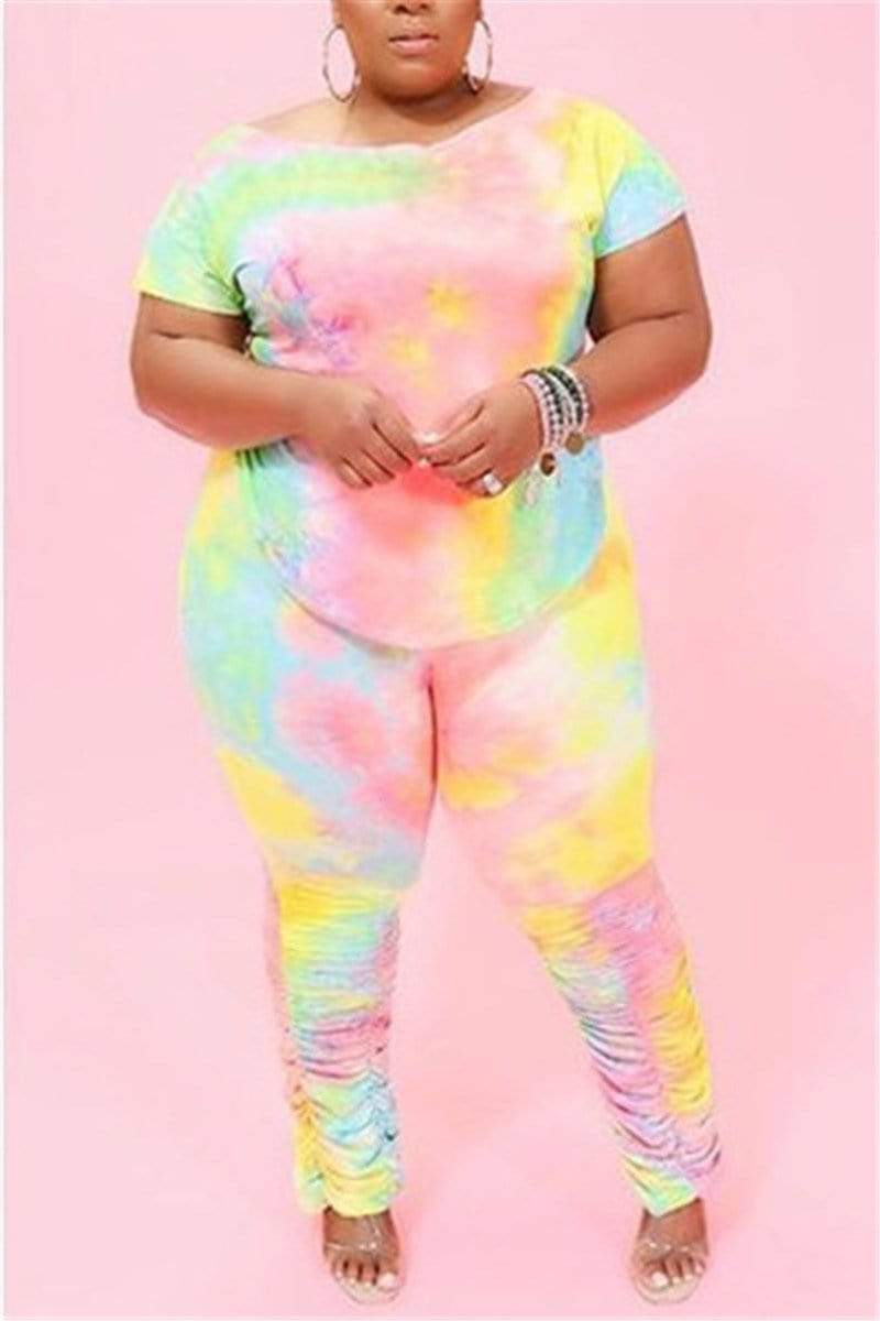 Casual Plus Size Printed Set