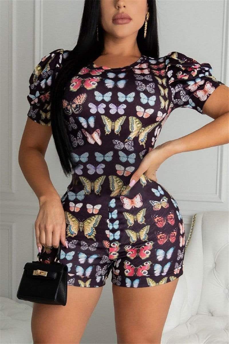 Fashion Butterfly Print Romper