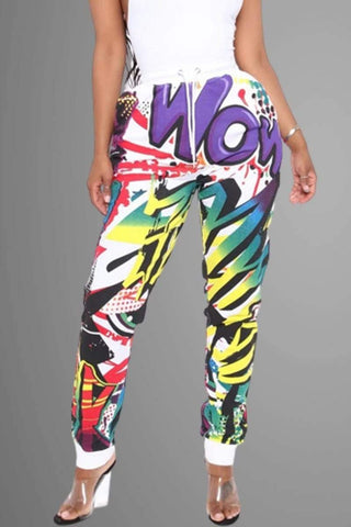 Fashion Personality Printed Sport Trousers