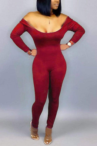 Sexy Skinny Solid Jumpsuits（Without Belt）