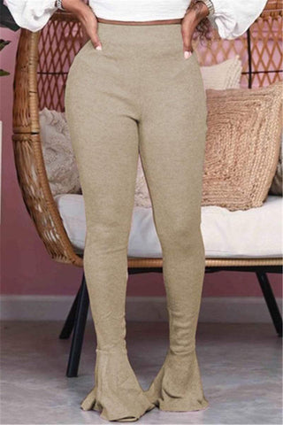 Casual Regular Solid Color Trousers