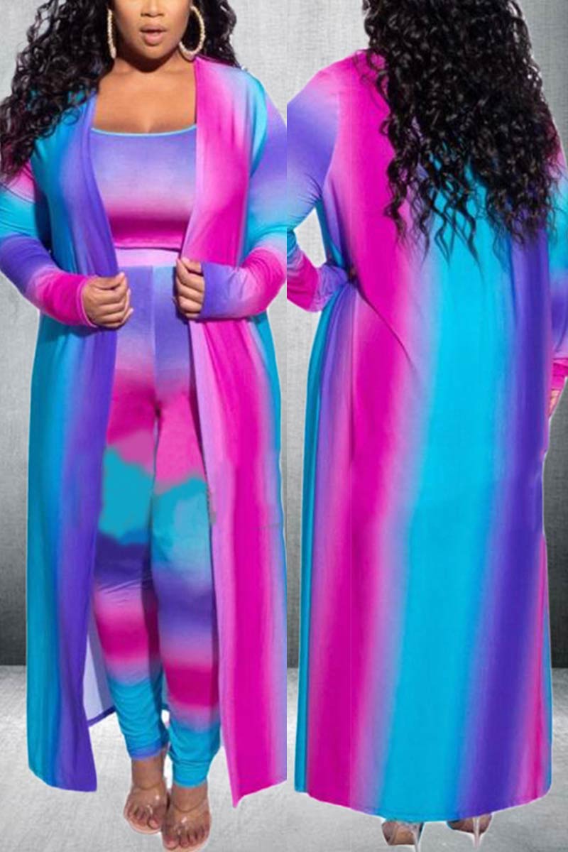 Fashion Multicolor Print Plus Size Set