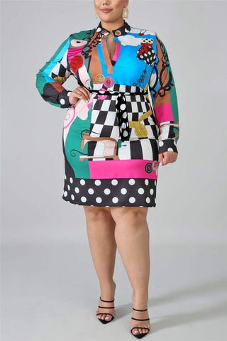 Fashion Plus Size Digital Printing Dress