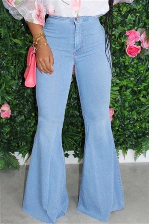Fashion Casual Plus Size Flared Jeans