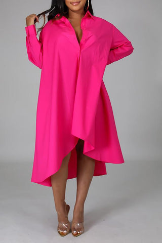 Loose Fashion Irregular Casual Shirt Dress