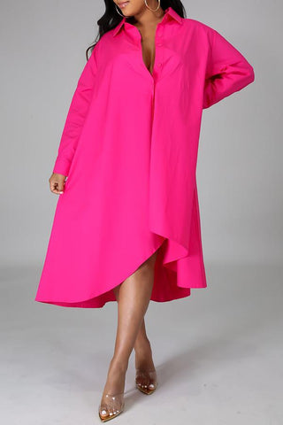 Loose Fashion Irregular Casual Shirt Dress