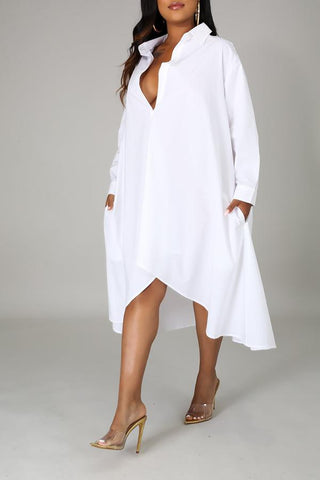 Loose Fashion Irregular Casual Shirt Dress