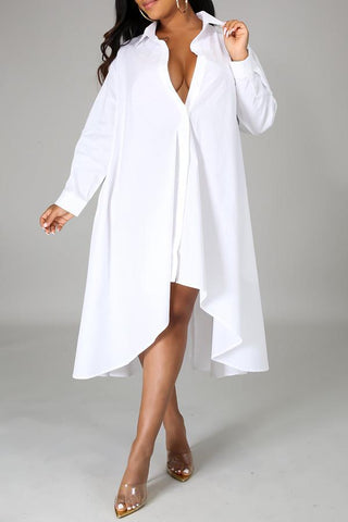 Loose Fashion Irregular Casual Shirt Dress