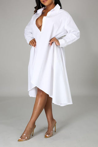 Loose Fashion Irregular Casual Shirt Dress