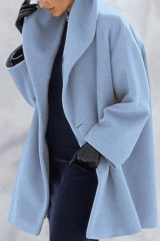Free-shipping-online-clothing-fashion-lapel-pure-colour-overcoat
