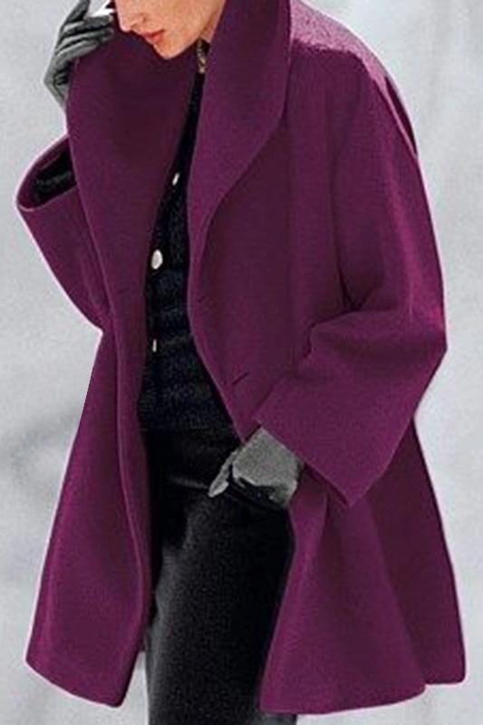 Free-shipping-online-clothing-fashion-lapel-pure-colour-overcoat