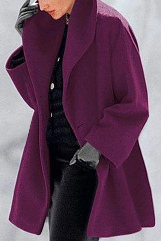 Free-shipping-online-clothing-fashion-lapel-pure-colour-overcoat