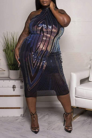 Plus Size Sequin Tank Top Dress