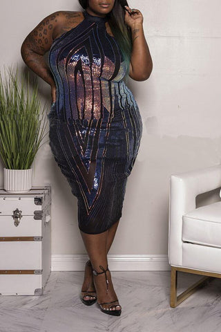 Plus Size Sequin Tank Top Dress