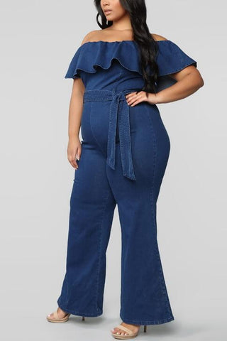 Sexy Off Shoulder Flounces Jumpsuit