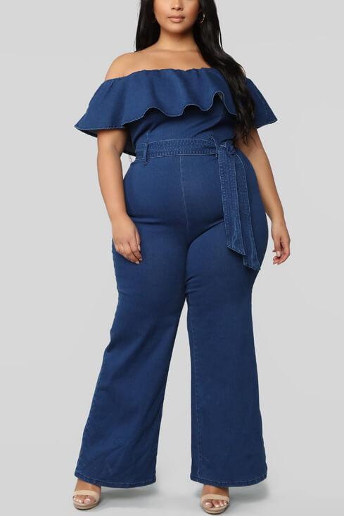 Sexy Off Shoulder Flounces Jumpsuit