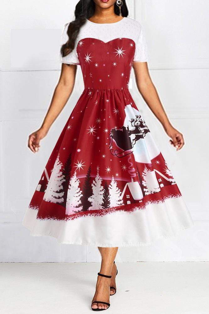Fashion Christmas Round Neck Dress