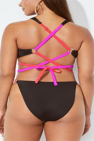 Plus Size sexy backless swimsuit