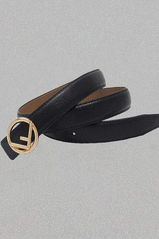 Fashion Letter F Women's Leather Belt