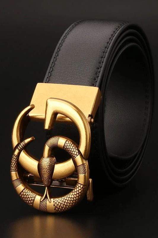 Metal Letters Snake Buckle Belt