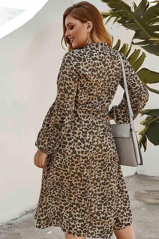 Fashion Leopard Print Plus Size Dress