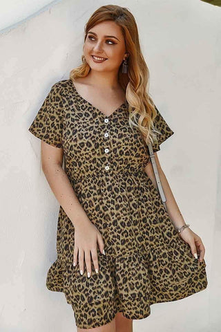 Casual Leopard Print Polyester Dress