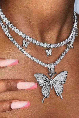 Fashion Diamond Butterfly Necklaces