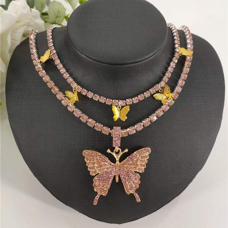 Fashion Diamond Butterfly Necklaces