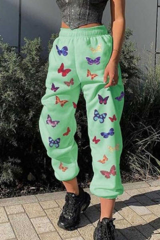 Fashin Butterfly Print Leisure Pants