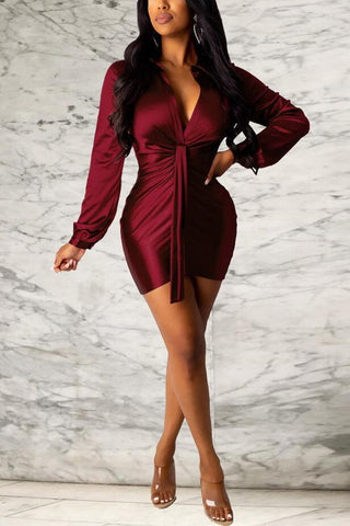 Sexy Solid Color Strap Dress