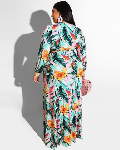 Sexy V-neck Print Dress