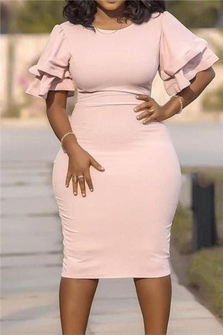 Solid Color  Patchwork Dresses